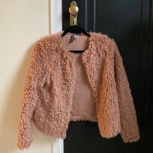 H&M Teddy Jacket- light pink